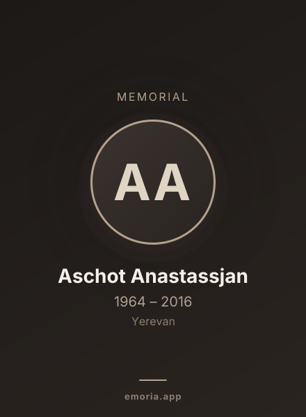 Memorial portrait of Aschot Anastassjan