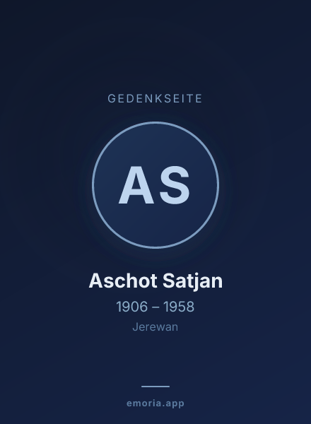 Gedenkportrait von Aschot Satjan