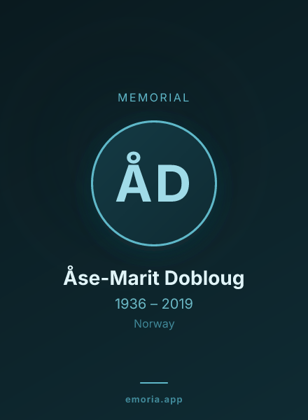 Memorial portrait of Åse-Marit Dobloug