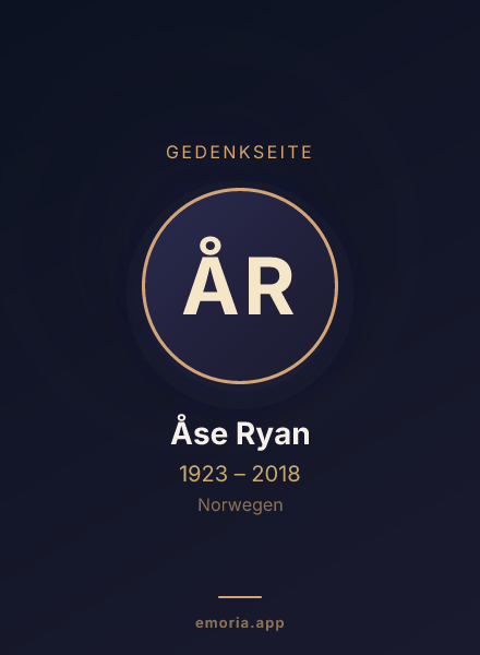Gedenkportrait von Åse Ryan