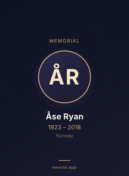 Memorial portrait of Åse Ryan