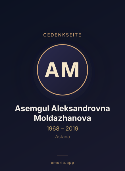 Gedenkportrait von Asemgul Aleksandrovna Moldazhanova