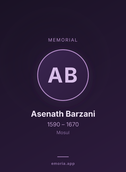 Memorial portrait of Asenath Barzani
