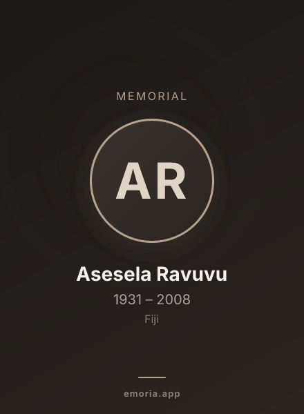 Memorial portrait of Asesela Ravuvu