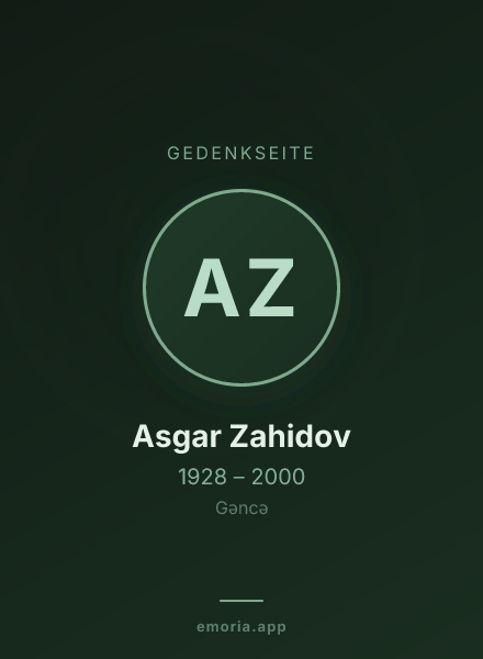 Gedenkportrait von Asgar Zahidov