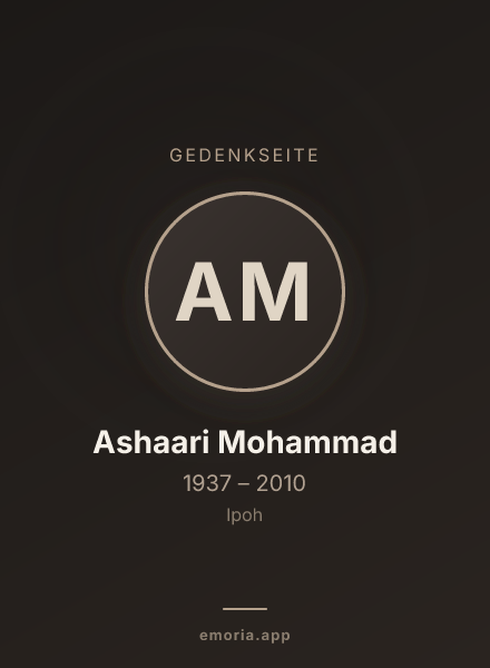 Gedenkportrait von Ashaari Mohammad