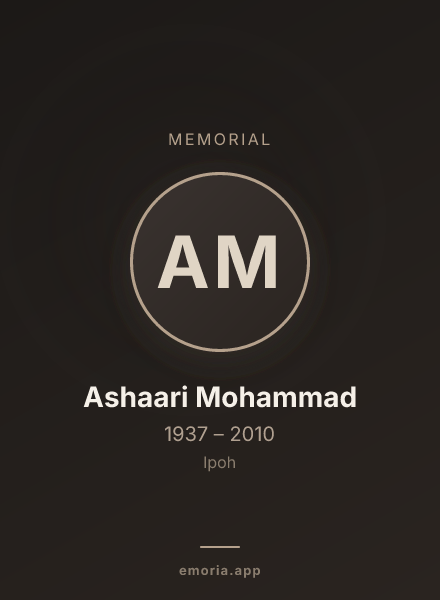 Memorial portrait of Ashaari Mohammad