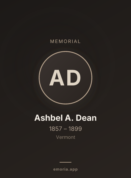 Memorial portrait of Ashbel A. Dean