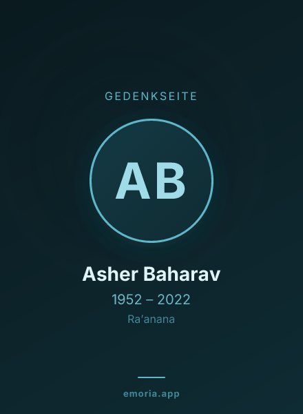 Gedenkportrait von Asher Baharav
