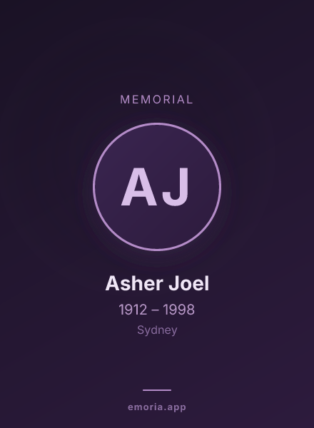 Memorial portrait of Asher Joel