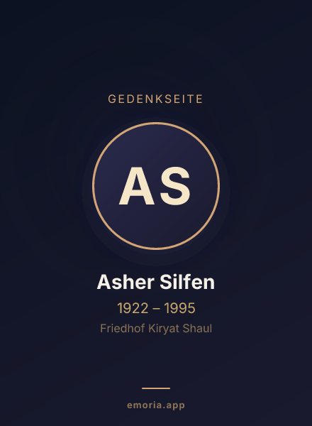 Gedenkportrait von Asher Silfen