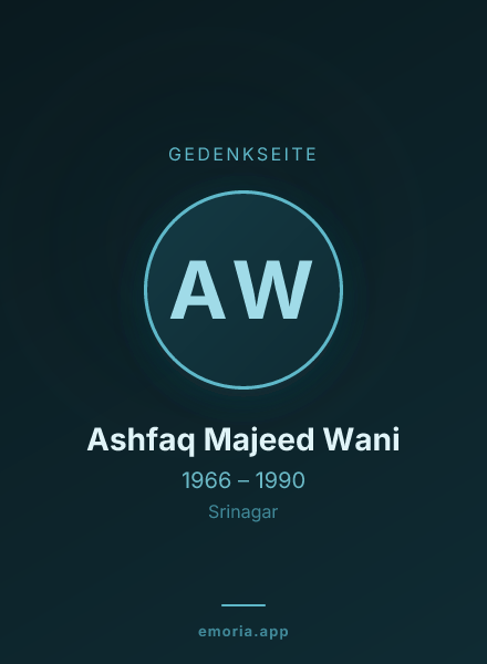 Gedenkportrait von Ashfaq Majeed Wani