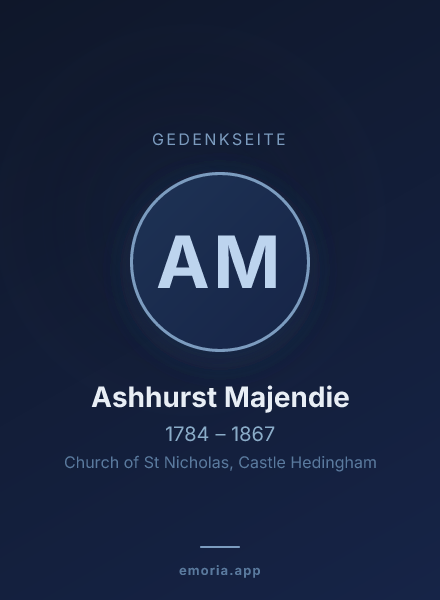 Gedenkportrait von Ashhurst Majendie