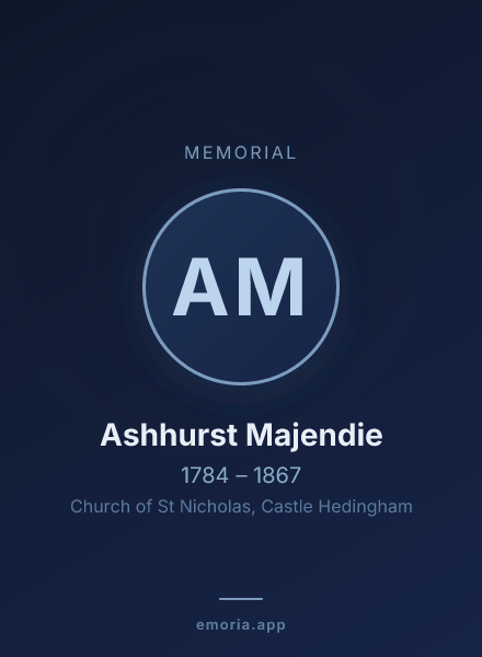 Memorial portrait of Ashhurst Majendie
