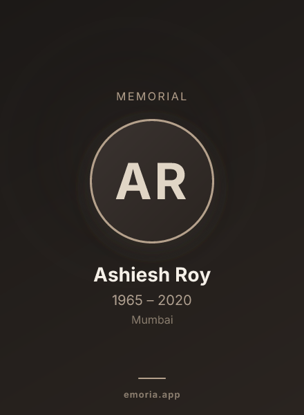 Memorial portrait of Ashiesh Roy