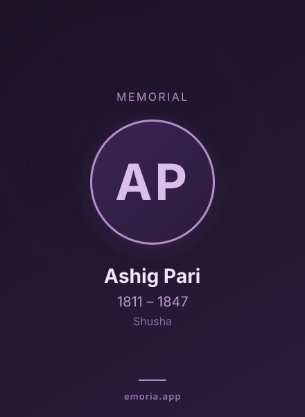 Memorial portrait of Ashig Pari