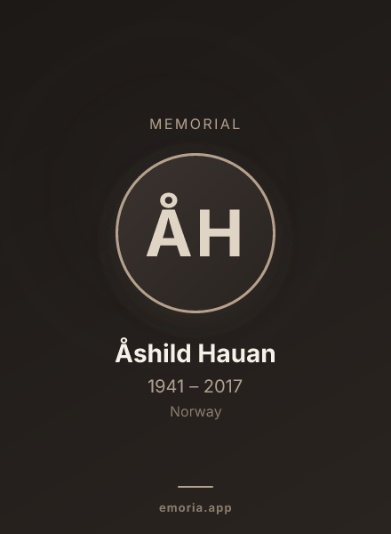 Memorial portrait of Åshild Hauan