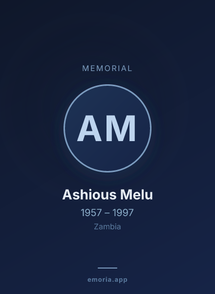 Memorial portrait of Ashious Melu