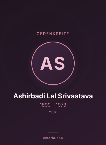 Gedenkportrait von Ashirbadi Lal Srivastava