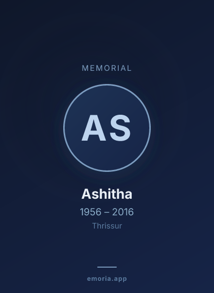 Memorial portrait of Ashitha