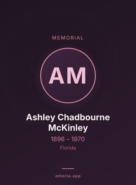 Memorial portrait of Ashley Chadbourne McKinley