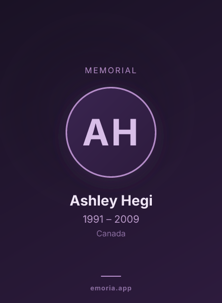 Memorial portrait of Ashley Hegi