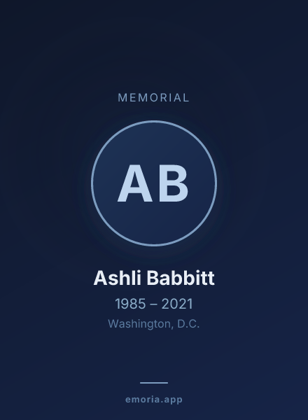 Memorial portrait of Ashli Babbitt