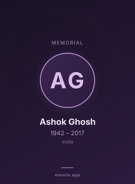 Memorial portrait of Ashok Ghosh