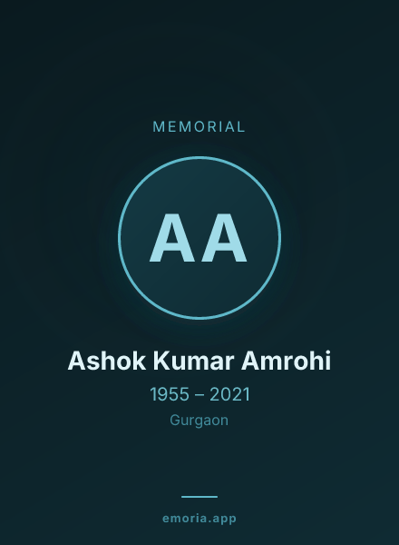 Memorial portrait of Ashok Kumar Amrohi