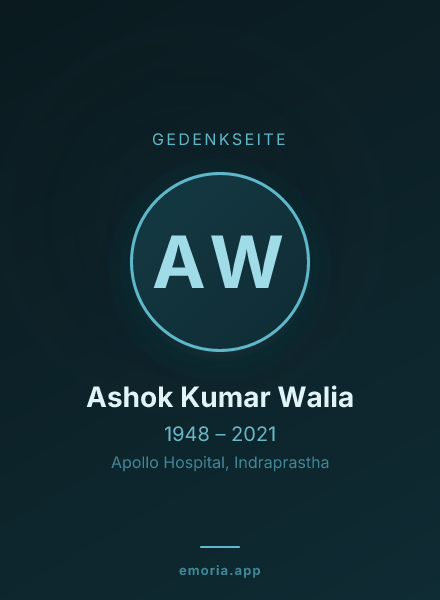 Gedenkportrait von Ashok Kumar Walia