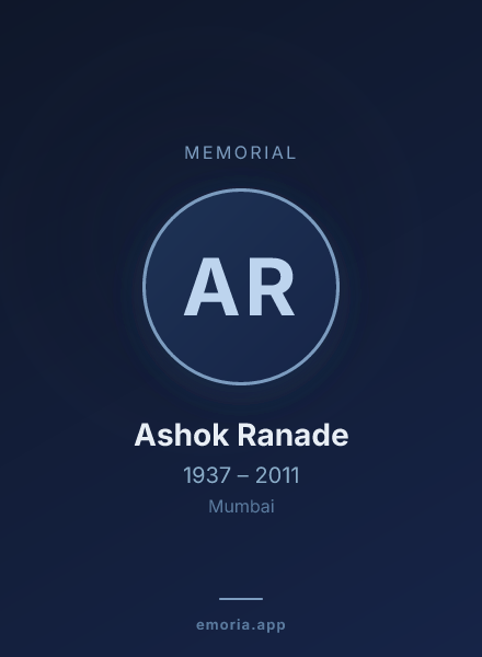 Memorial portrait of Ashok Ranade