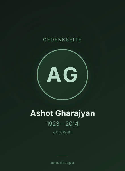 Gedenkportrait von Ashot Gharajyan