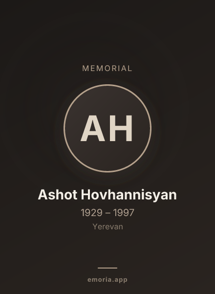 Memorial portrait of Ashot Hovhannisyan