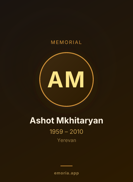 Memorial portrait of Ashot Mkhitaryan