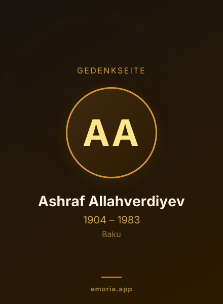 Gedenkportrait von Ashraf Allahverdiyev