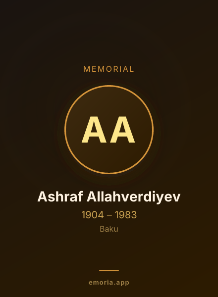 Memorial portrait of Ashraf Allahverdiyev