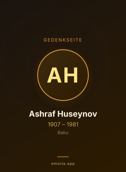 Gedenkportrait von Ashraf Huseynov