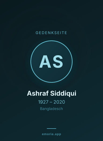 Gedenkportrait von Ashraf Siddiqui