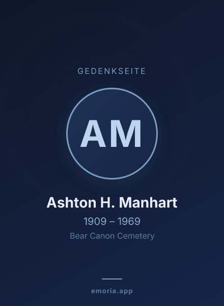 Gedenkportrait von Ashton H. Manhart