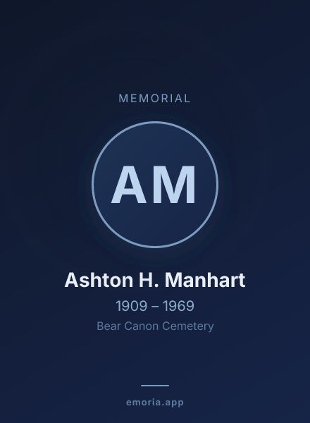 Memorial portrait of Ashton H. Manhart