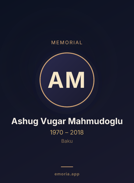 Memorial portrait of Ashug Vugar Mahmudoglu