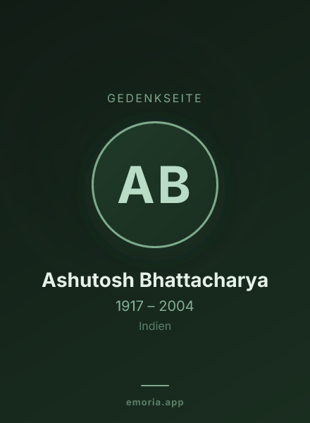 Gedenkportrait von Ashutosh Bhattacharya