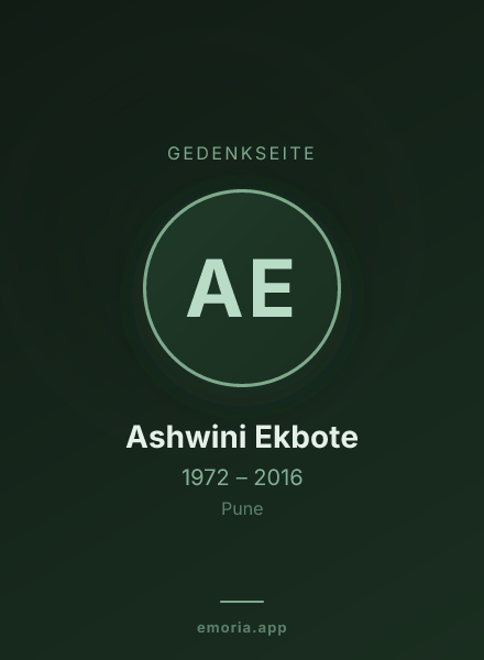 Gedenkportrait von Ashwini Ekbote