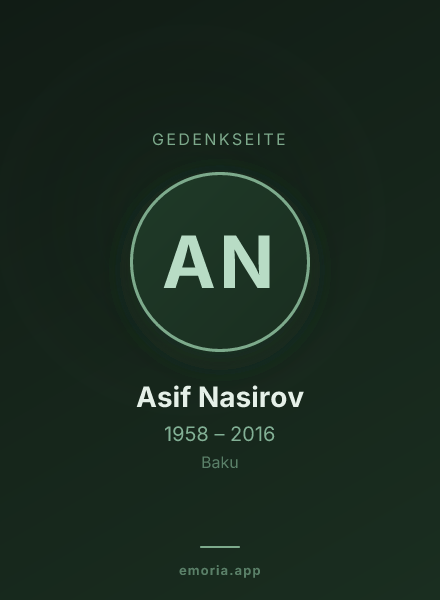 Gedenkportrait von Asif Nasirov
