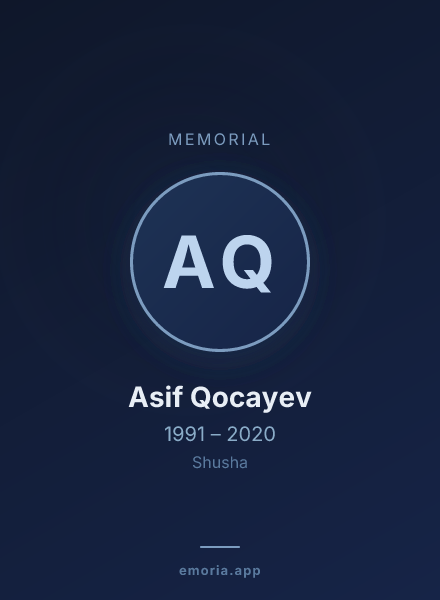 Memorial portrait of Asif Qocayev