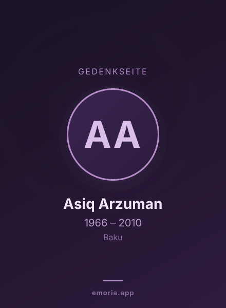 Gedenkportrait von Asiq Arzuman
