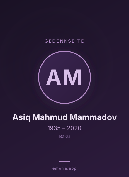 Gedenkportrait von Asiq Mahmud Mammadov