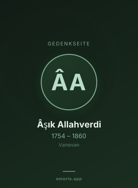 Gedenkportrait von Âşık Allahverdi