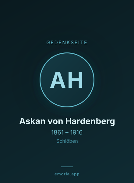 Gedenkportrait von Askan von Hardenberg