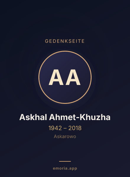 Gedenkportrait von Askhal Ahmet-Khuzha